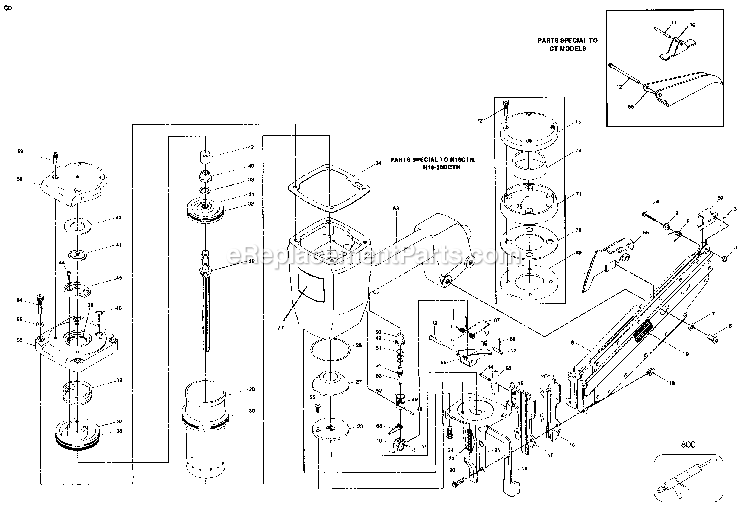 Bostitch N16 (Type 0) Pneumatic Nailer Power Tool Page A Diagram