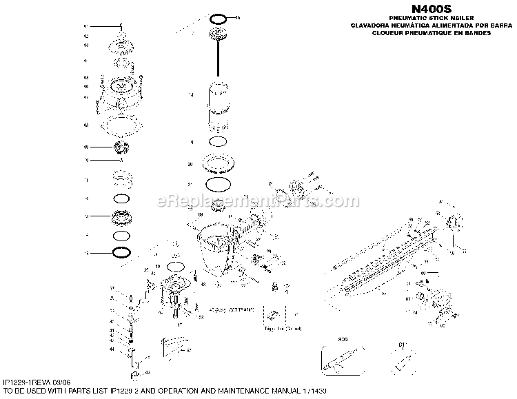 Bostitch N400S (Type 0) Stick Nailer Power Tool Page A Diagram