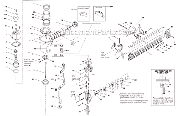 Bostitch N50FN Angle Stick Pneumatic Finish Nailer Page A Diagram