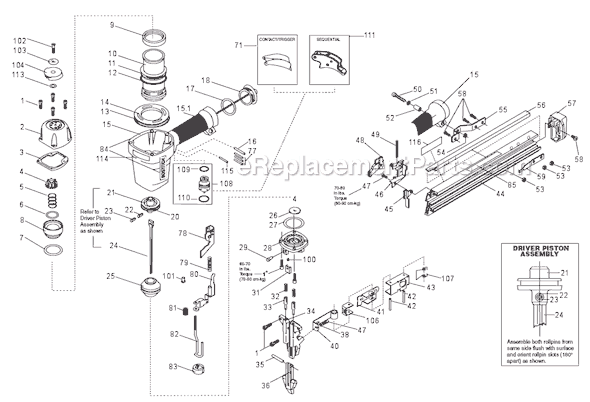 Bostitch N60FN Angle Stick Pneumatic Finish Nailer Page A Diagram