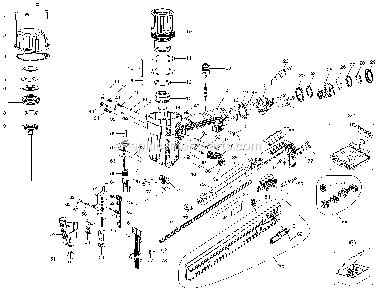Bostitch N62FNB (Type 0) Finish Nailer Power Tool Page A Diagram