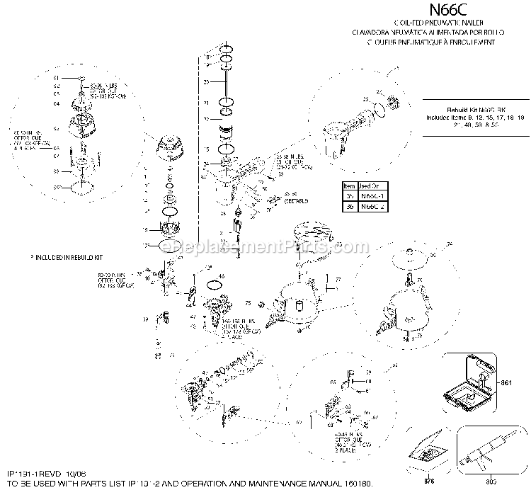 Bostitch N66C-1 (62860000 and Higher) Nailer Power Tool Page A Diagram