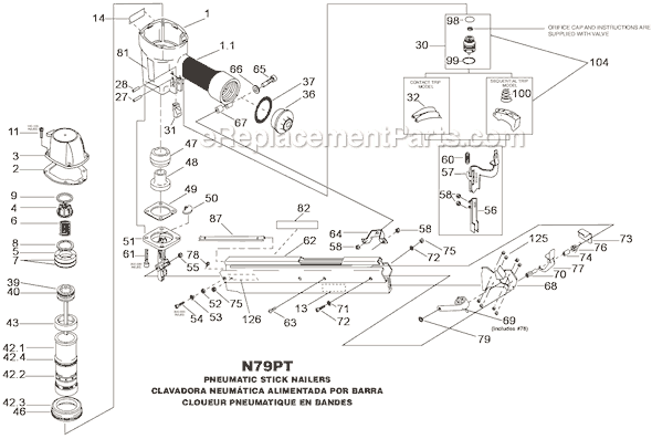 Bostitch N79PT Pneumatic Stick Nailer Page A Diagram