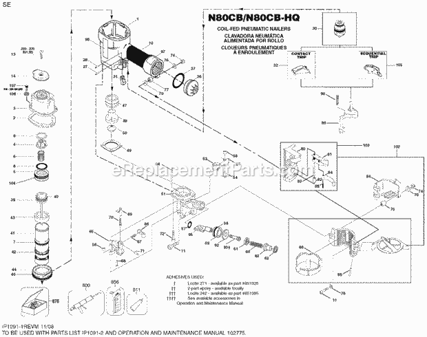 Bostitch N80CB-1 (Type 0) Angle Coil Nailer Default Diagram