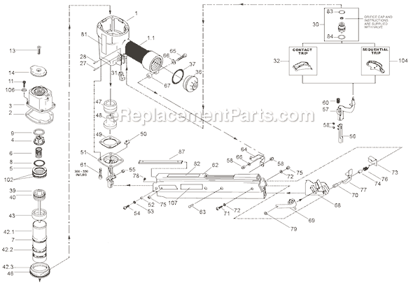Bostitch N80SBM Pneumatic Stick Nailer Page A Diagram
