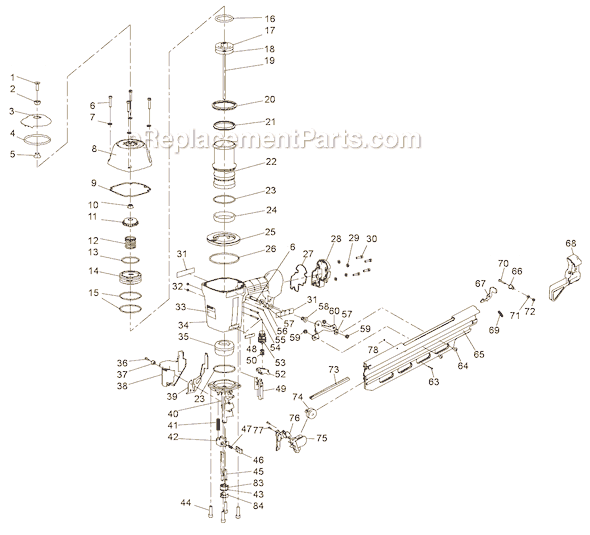 Bostitch N88RH17-2 Pneumatic Stick Nailer Page A Diagram