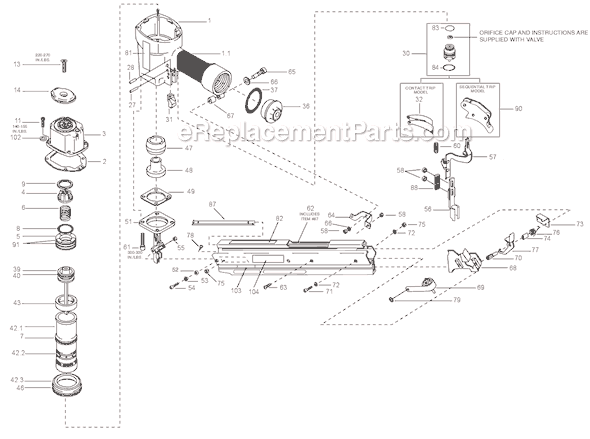 Bostitch N95RHN Pneumatic Stick Nailer Page A Diagram