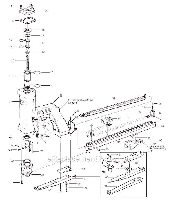 Bostitch P50 Pneumatic Plier Page A Diagram