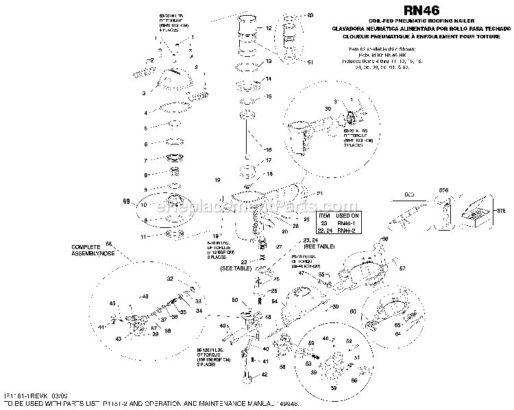 Bostitch RN46-1 (Type 0) Roofing Nailer - C.T Power Tool Page A Diagram