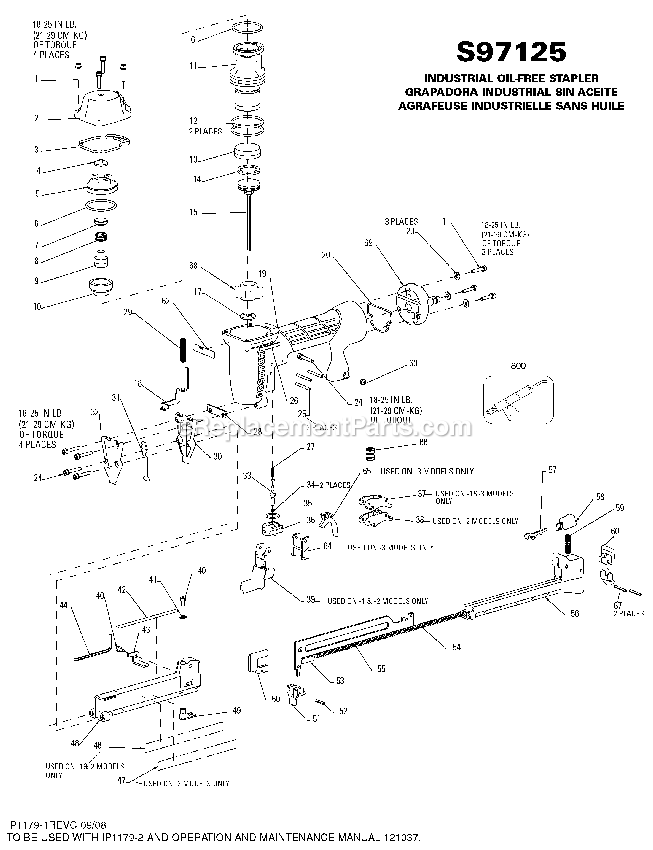 Bostitch S97125 (Type 0) Stapler Power Tool Page A Diagram