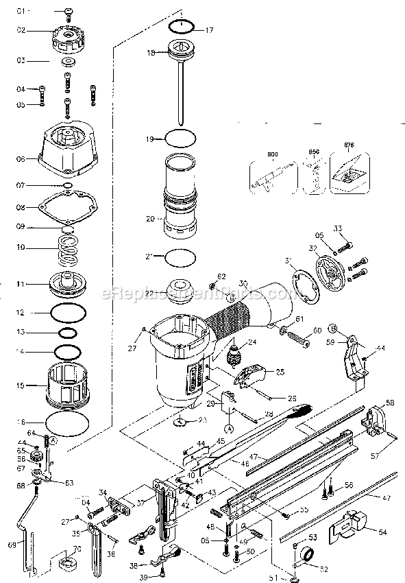 Bostitch SB-1664FN (Type 0) Finish Tool Power Tool Page A Diagram