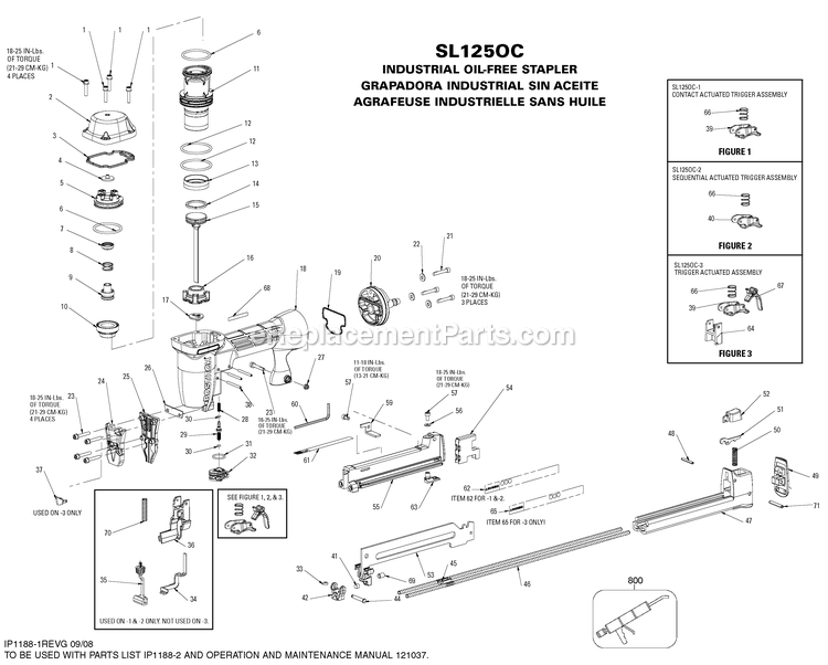 Bostitch SL125OC (Type 0) Stapler Power Tool Page A Diagram