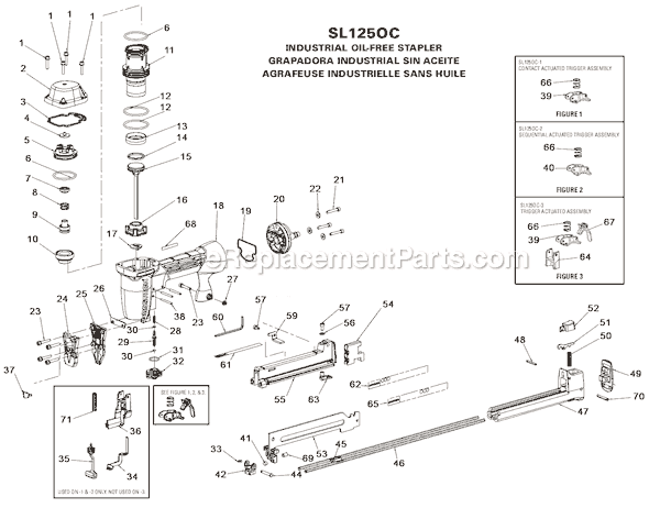 Bostitch SL125OC Pneumatic Brad Nailer & Stapler Page A Diagram