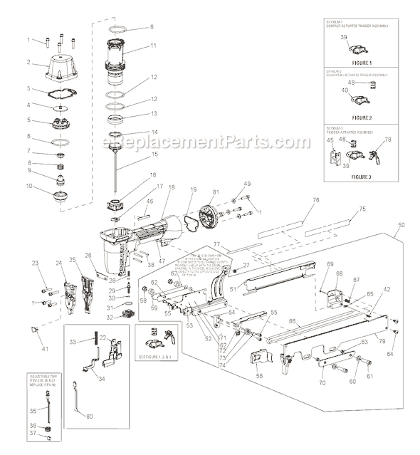 Bostitch SX150LM Pneumatic Brad Nailer & Stapler Page A Diagram