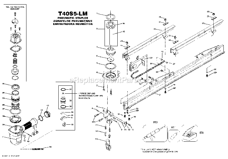 Bostitch T40S5-LM (Type 0) Pneumatic Stapler Power Tool Page A Diagram