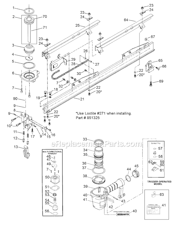 Bostitch T40SX-LM Pneumatic Stapler Page A Diagram