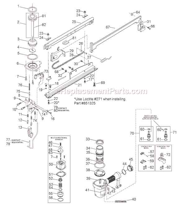 Bostitch T40SX Pneumatic Stapler Page A Diagram