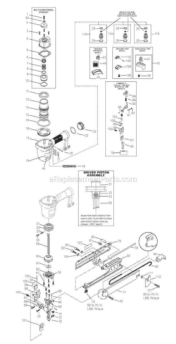 Bostitch T55S5 Pneumatic Stapler Page A Diagram
