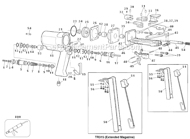Bostitch TR315 (Type 0) Pneumatic D-Ring Tl Page A Diagram