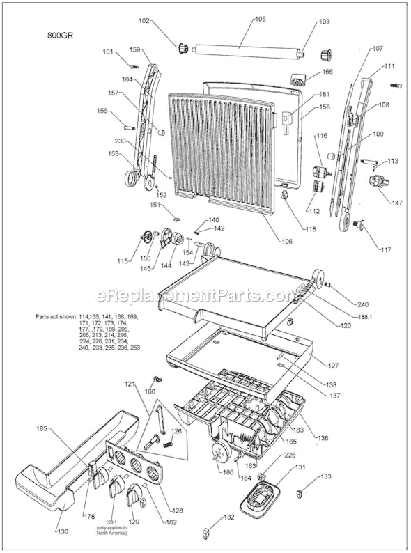 Breville 800GRXL Die-Cast Indoor BBQ and Grill Page A Diagram