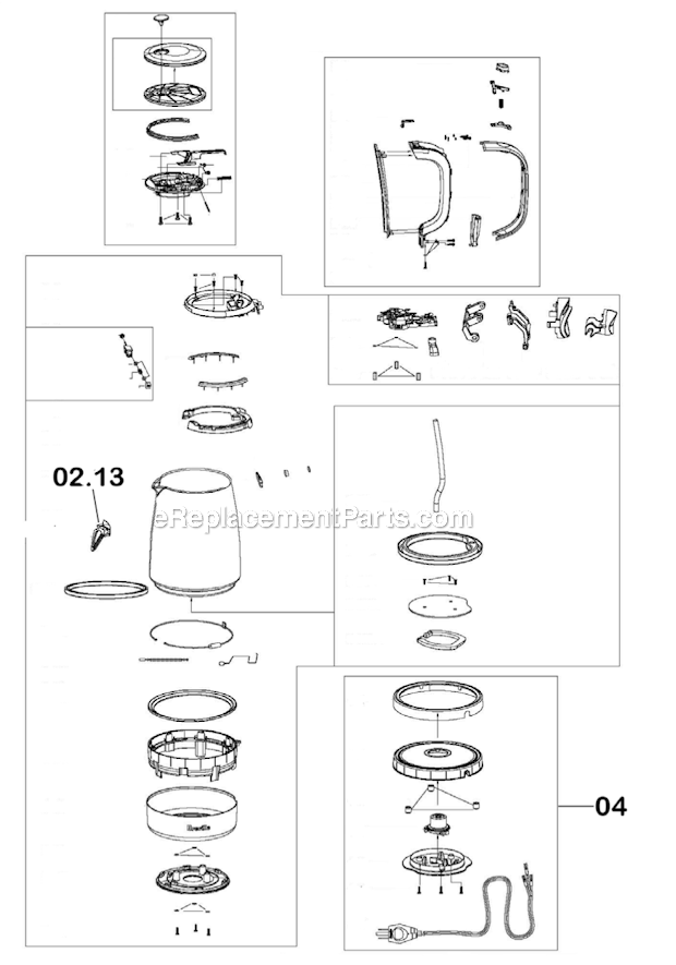 Breville BKE595XL The Crystal Clear Kettle Page A Diagram
