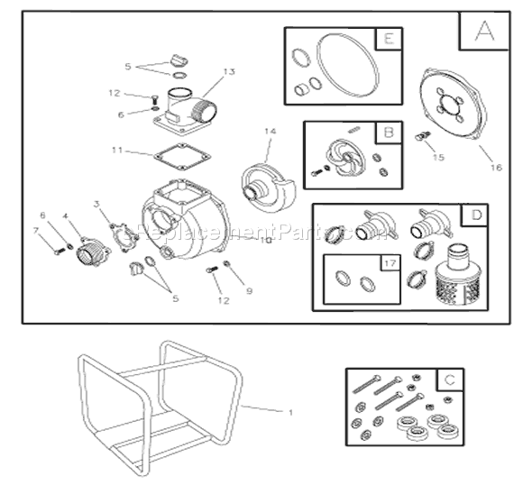 Briggs and Stratton 073010-1 WP2-60 Water Pump Page A Diagram