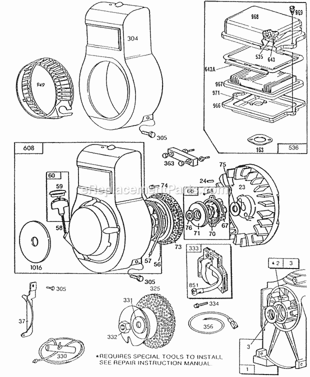 Briggs and Stratton 112292-0703-01 Parts Diagram for Blower Hsgs