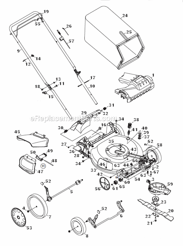 Troy-Bilt 12A-B22Q563 Self Propelled Mower Page A Diagram