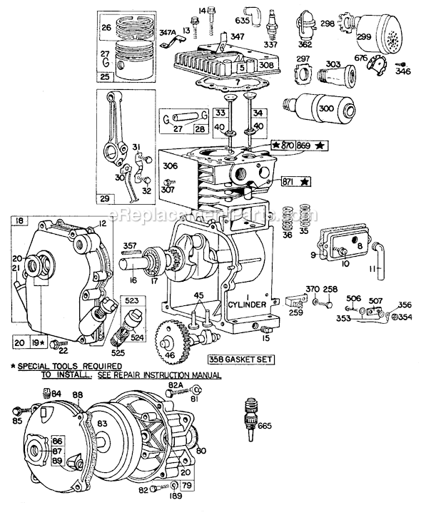 Briggs and Stratton 80100 Series Parts List and Diagram ...