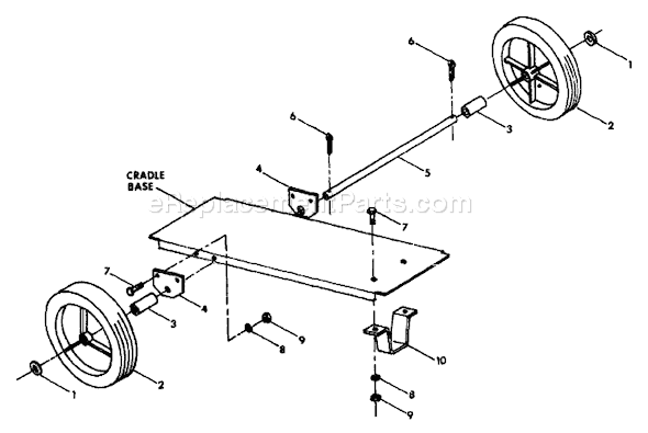 Briggs and Stratton 8880-0 Wheel Kit For L4000/L5000 Generator Page A Diagram