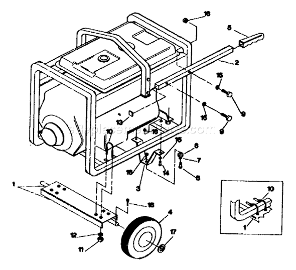 Briggs and Stratton 9484-0 Wheel Kit Generator Page A Diagram