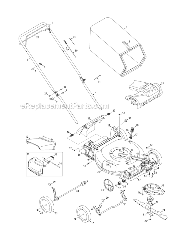Troy-Bilt TB210 (12A-A25S066) (2012) Self-Propelled Walk-Behind Mower Page A Diagram