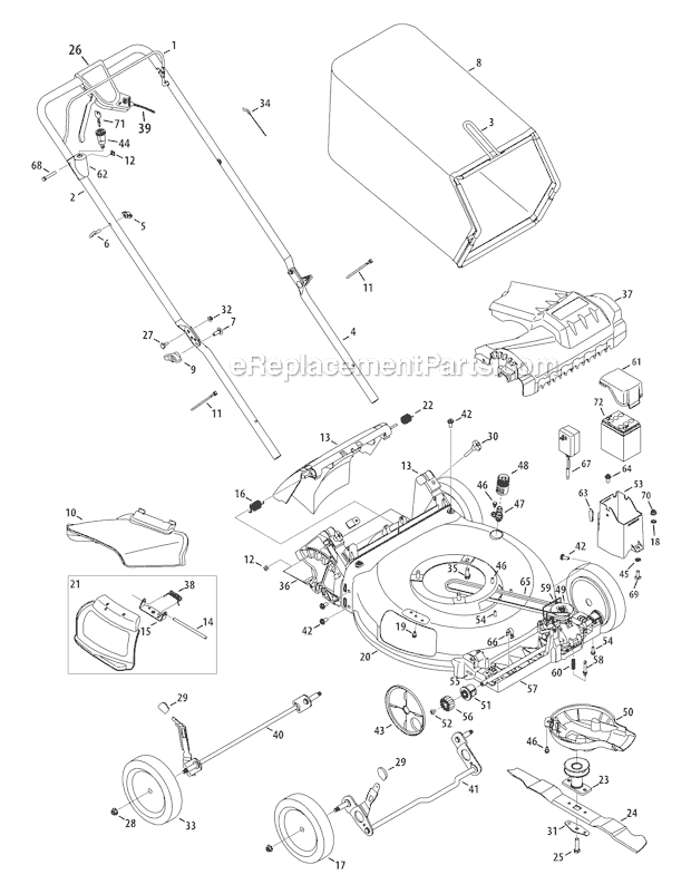 Troy-Bilt TB280ES (12AGA26E011) (2012) Self-Propelled Walk-Behind Mower Page A Diagram