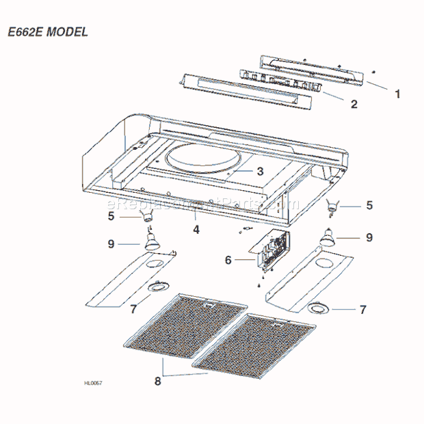 Broan E662E Range Hood Page A Diagram