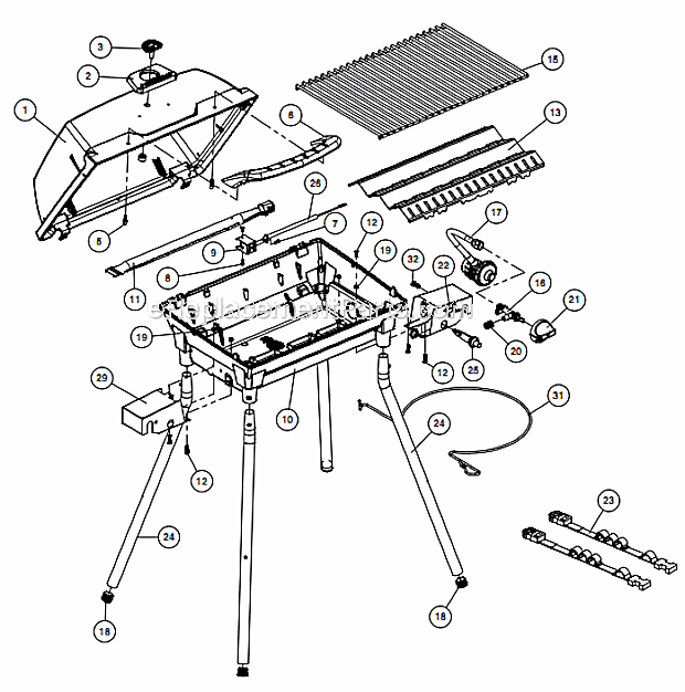Broil King 9002-14 Porta-Chef Gas Grill Page A Diagram