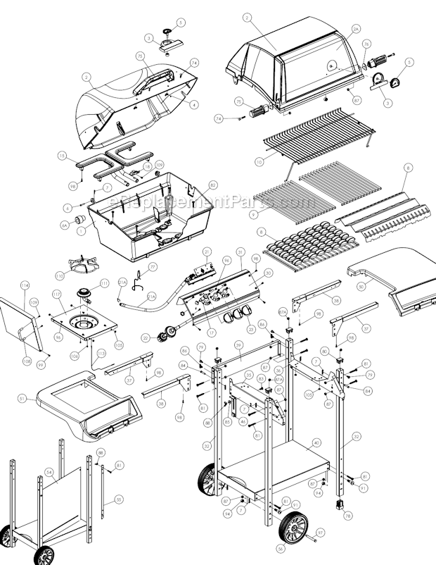 Broil-Mate 1388-4 Gas BBQ Page A Diagram