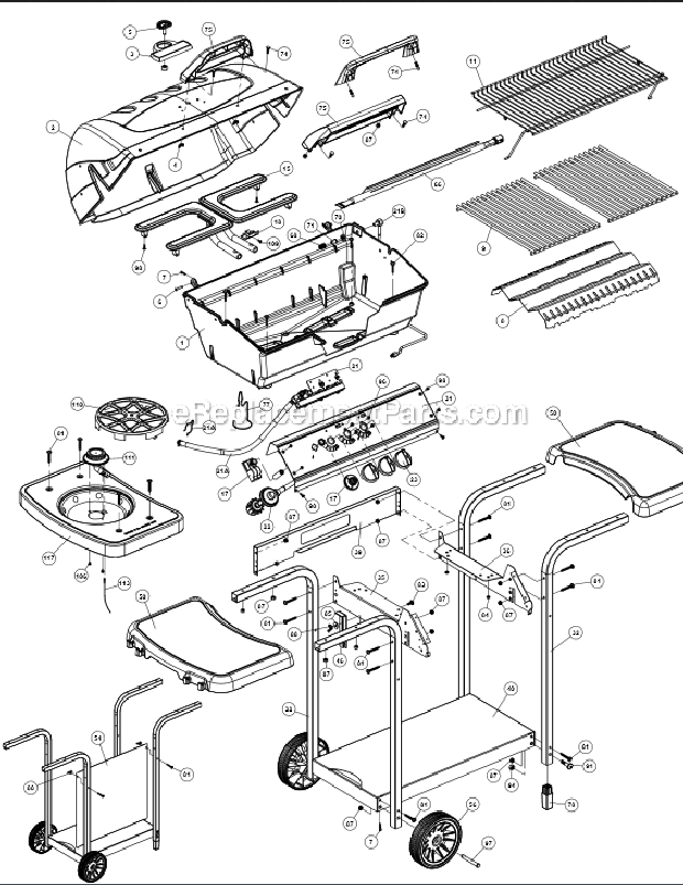 Broil-Mate 1551-54 Gas Grill Page A Diagram
