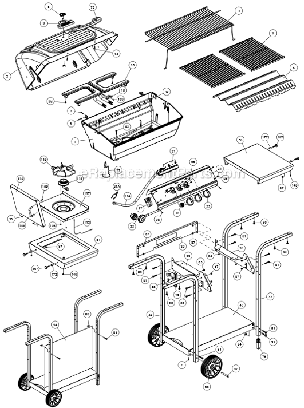 Broil-Mate 1553-64 Gas Grill Page A Diagram