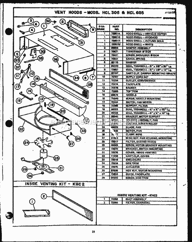 Caloric HCL605 Hood to Microwave Upper Oven Page 12 Diagram