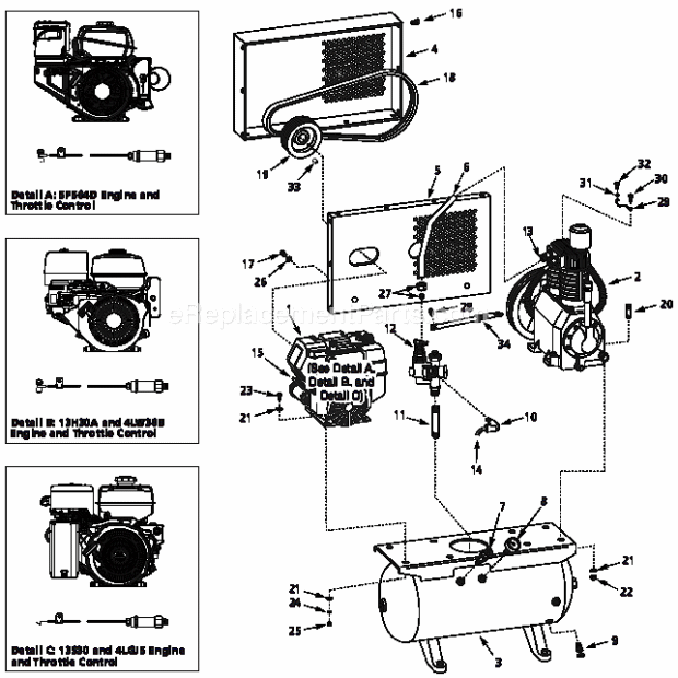 Campbell Hausfeld 13S30 Speedaire Gasoline Air Compressor Hp_14 Diagram