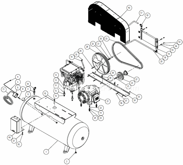 Campbell Hausfeld 35WC56 Two Stage Air Compressors Motor_Hp_15 Diagram