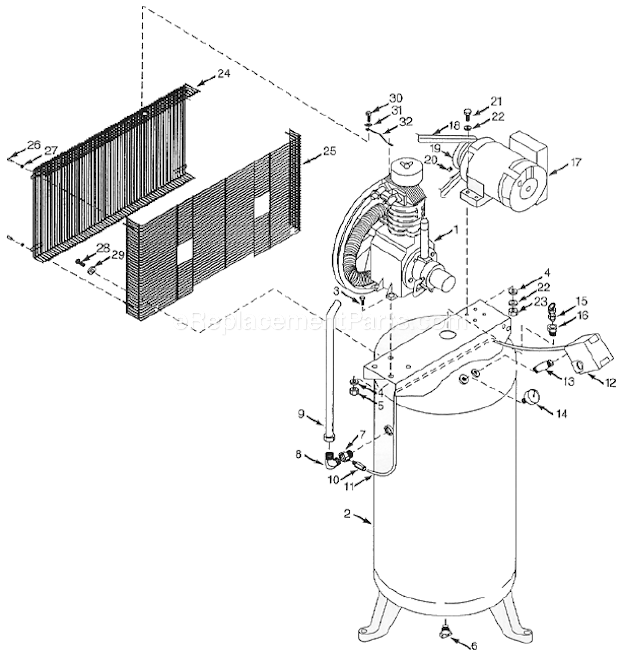 Campbell Hausfeld 5F229A Air Compressor Pump Page A Diagram
