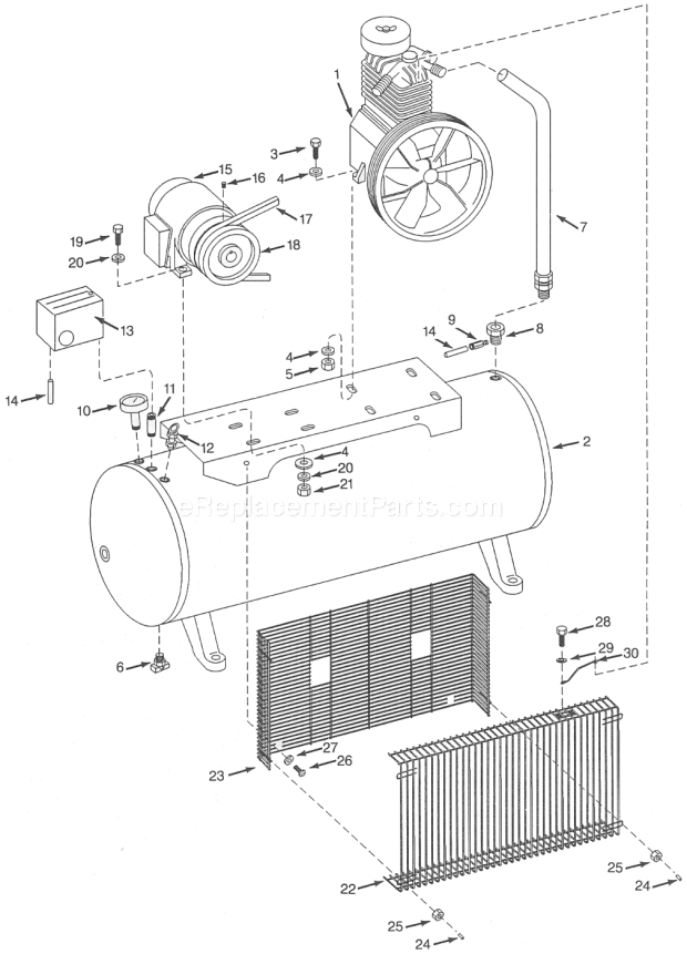 Campbell Hausfeld 5Z397B 5 Hp Two-Stage Air Compressor Page A Diagram