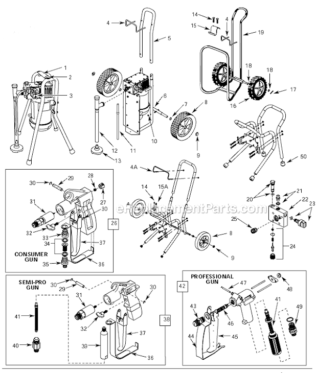 Campbell Hausfeld AL231000LE Airless Paint Sprayer Page A Diagram