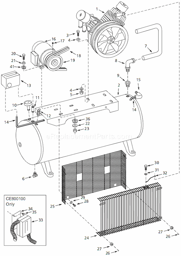 Campbell Hausfeld CE800000 Stationary Two-Stage Air Compressor Page A Diagram