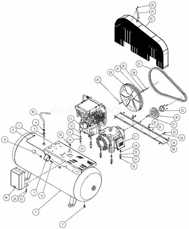 Campbell Hausfeld CE800301 Stationary Two-Stage Air Compressor Motor_Hp_15 Diagram