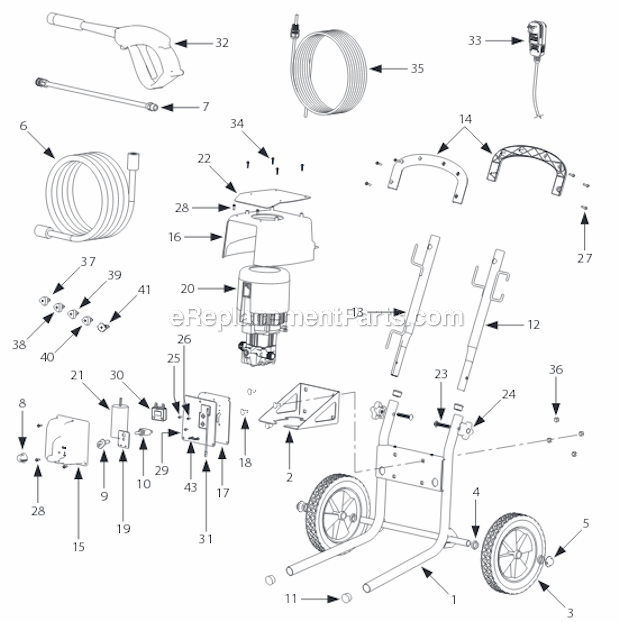 Campbell Hausfeld CP5101 Electric Powered Pressure Washer Page A Diagram