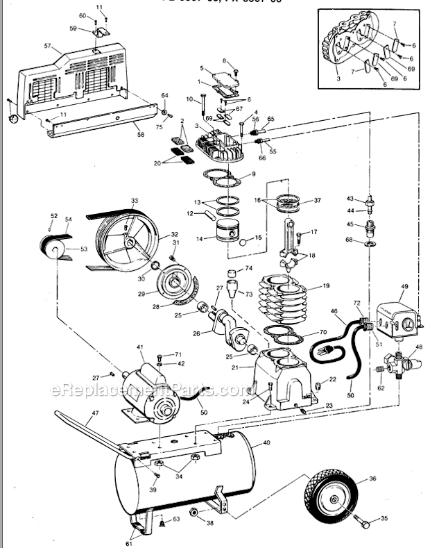 Campbell Hausfeld FL3505 Single Stage Air Compressor Page A Diagram