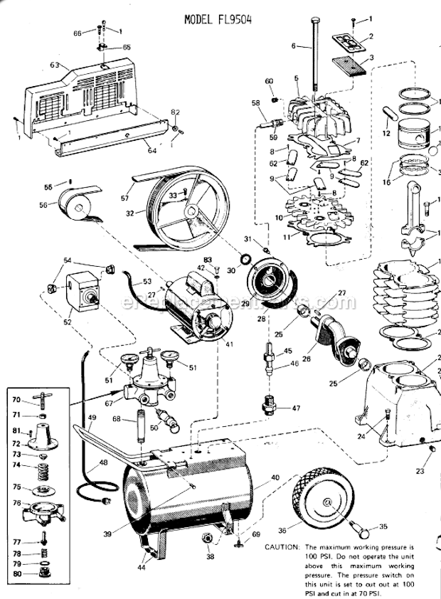 Campbell Hausfeld FL9504 Air Compressor Page A Diagram