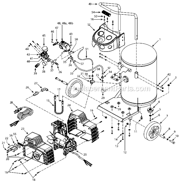 Campbell Hausfeld HG300000DI Home and Auto Maintenance 200 PSI 8 Gallon Air Compressor Page A Diagram